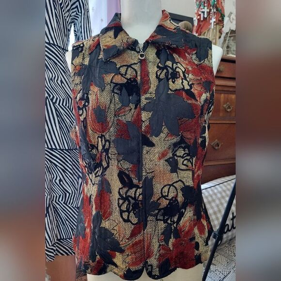 Christopher & Banks Tapestry Vest Size S - Picture 1 of 12